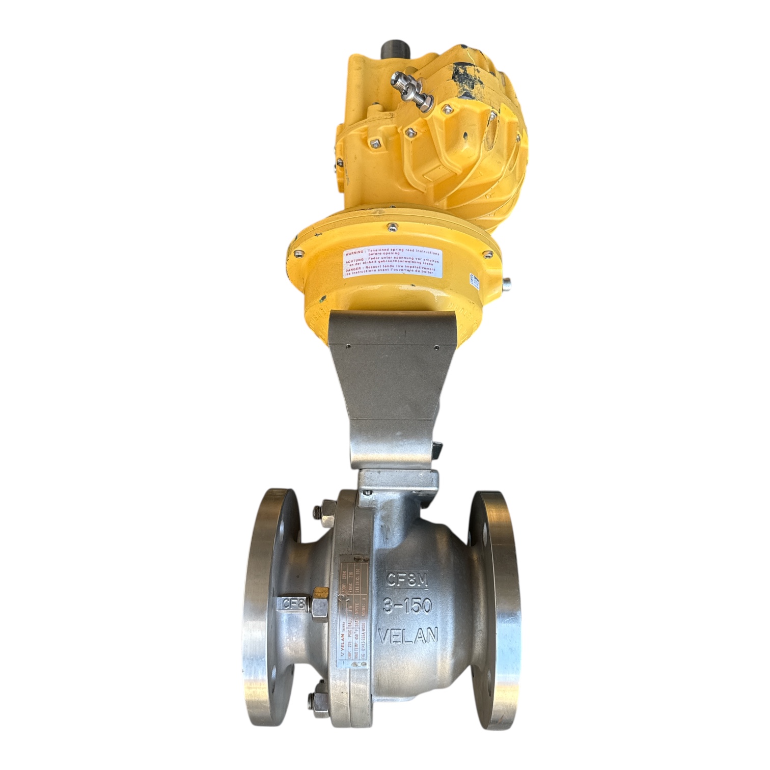 3" Class 150 Stainless Steel Velan Ball Valve Air Operated