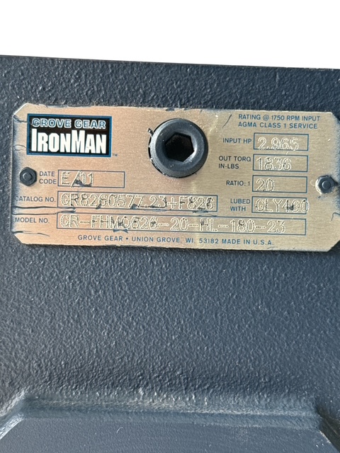 Grove Gear IronMan Model GR8260577.23+F826 Gear Reducer - Image 5